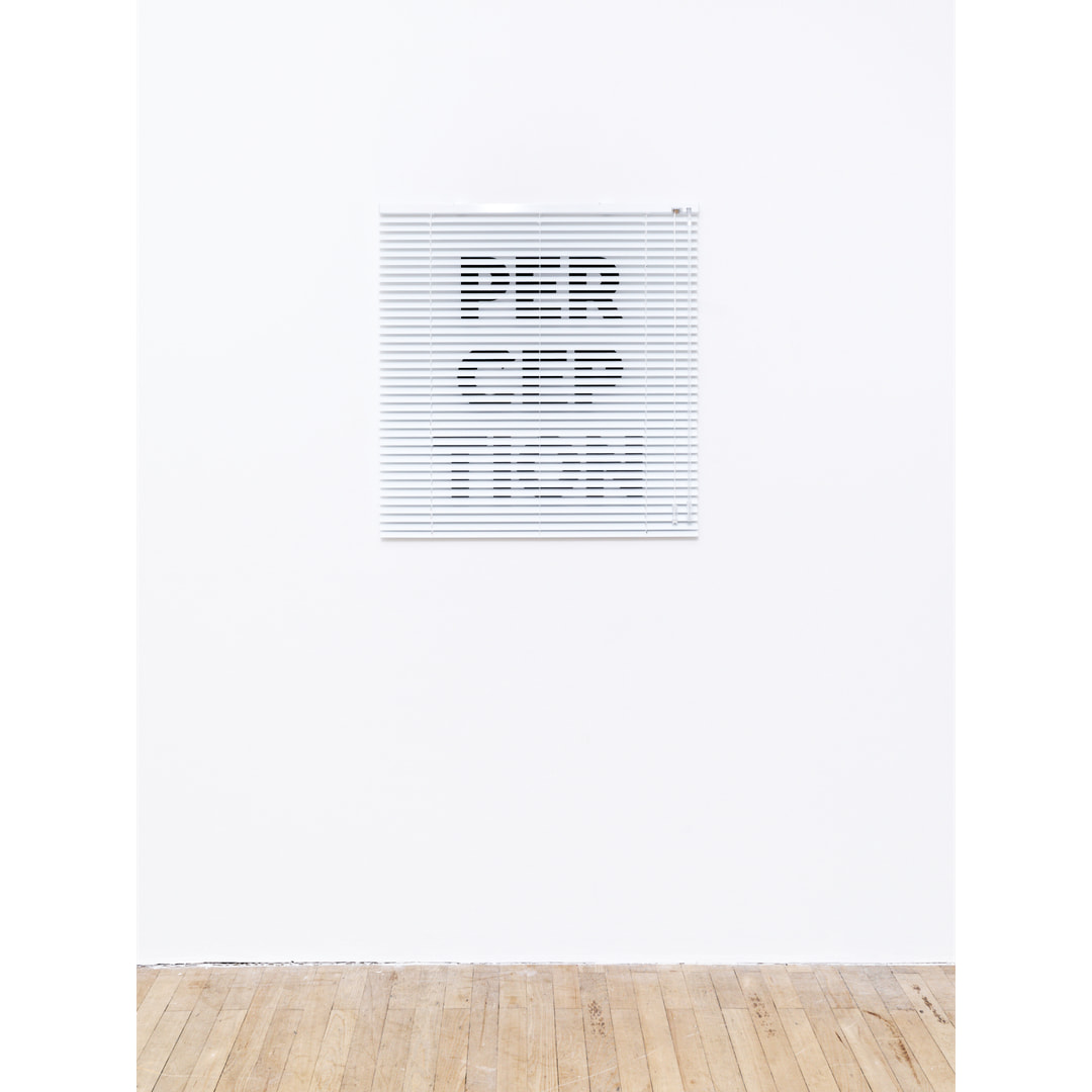 PERCEPTION, text installation with Venetian blind